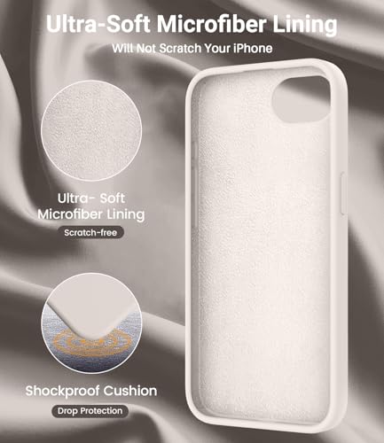 OTOFLY Designed for iPhone 16e Case,[12FT Military-Grade Protection] Silicone Shockproof Slim Cover Women Men 16e Phone Case 6.1 inch, Gravel White - Image 5