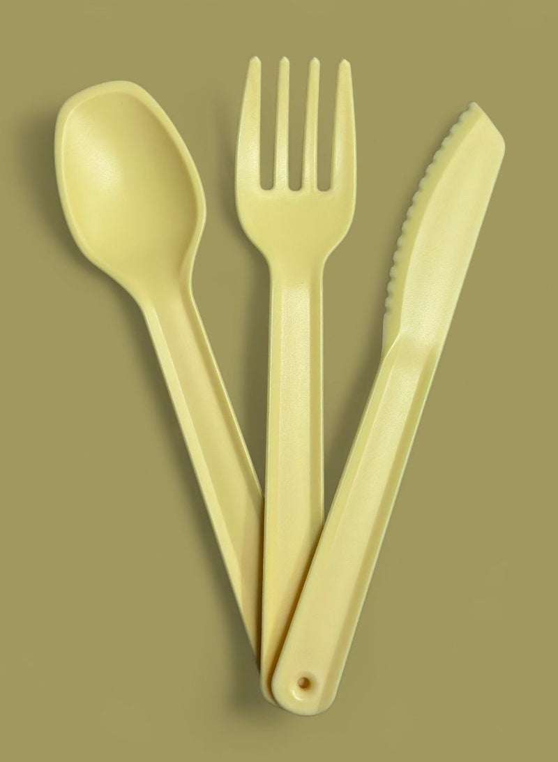 مجموعة ملاعق بلاستيكية قابلة لإعادة الاستخدام فاخرة - تصميم متين وأنيق للاستخدام اليومي