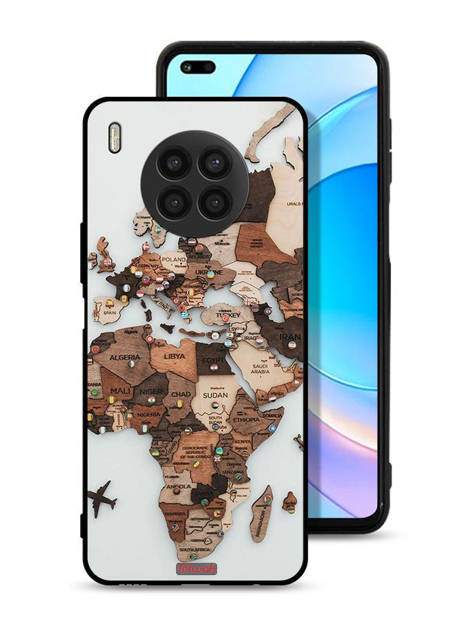 Tolwak Honor 50 Lite Protective Case Cover World Map Art - Image 1