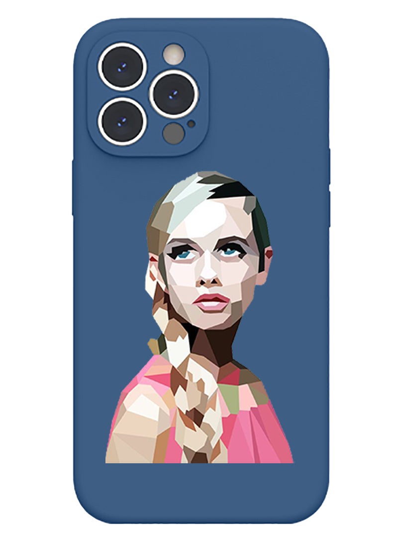 Theodor Protective Slim Fit Case Liquid Silicone Cover with Full Body Protection Anti-Scratch Shockproof Case For iPhone 14 Pro Blue  - FORZA377 Cook wine Food copy - Image 1