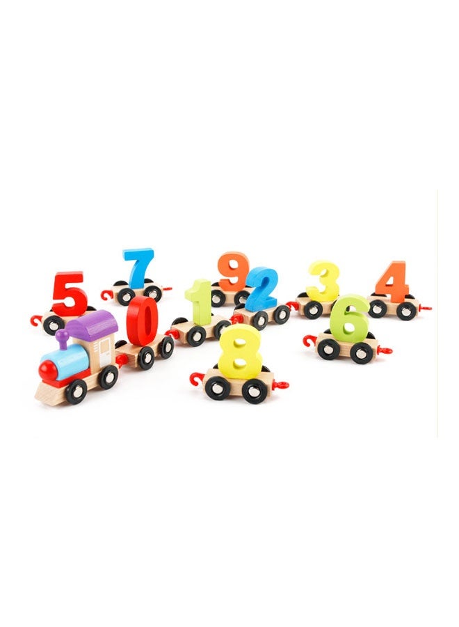 JSAITOYS Wooden Number Learning Train Set | 0-9 Digit Recognition, Connectable Carriages, Educational Toy - Image 2