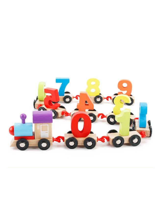 JSAITOYS Wooden Number Learning Train Set | 0-9 Digit Recognition, Connectable Carriages, Educational Toy - Image 1