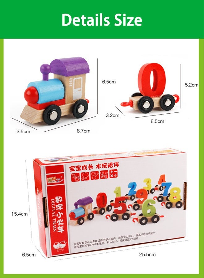 JSAITOYS Wooden Number Learning Train Set | 0-9 Digit Recognition, Connectable Carriages, Educational Toy - Image 5