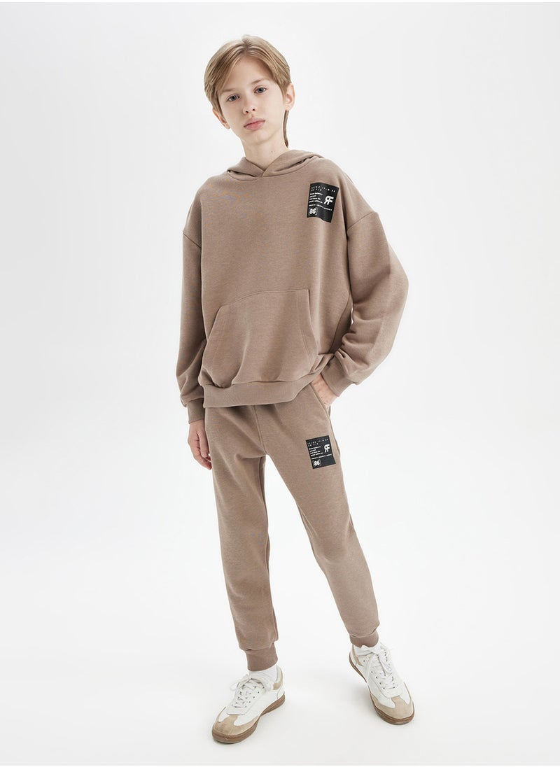 DeFacto - Brown Oversized Fit Hoodie With Pockets Thick School Sweatshirt - Image 1