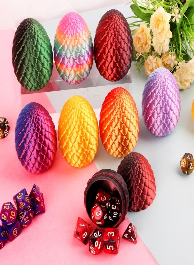 BLSFXROE 6PCS Easter 3D Printed Eggs & 6 DND Dice Sets, Polyhedral Dungeons and Dragons Dice with Clear Numbers, Durable Acrylic RPG Dice for Easter Basket Stuffers, DND Players & Fantasy Enthusiasts - Image 4