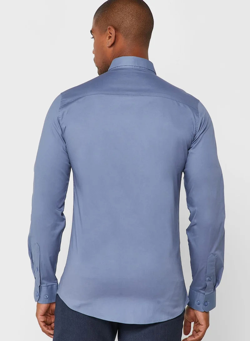 Robert Wood Stretch Cotton Slim Fit Shirt