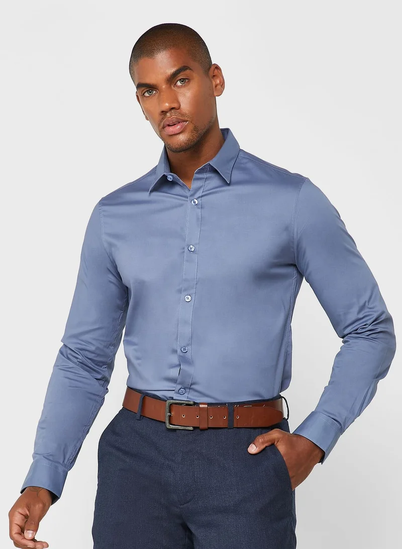 Robert Wood Stretch Cotton Slim Fit Shirt