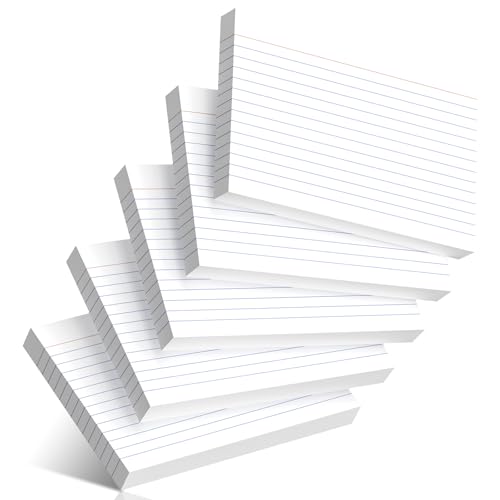 Nichela 200 Pcs Index Cards 4 x 6 Inch Ruled White Index Cards, College Ruled Flash Cards for School, College, Office and Home Organization, Durable Study To Do List Note Cards with Ruled Lines, 5 Pack of 40 - Image 1