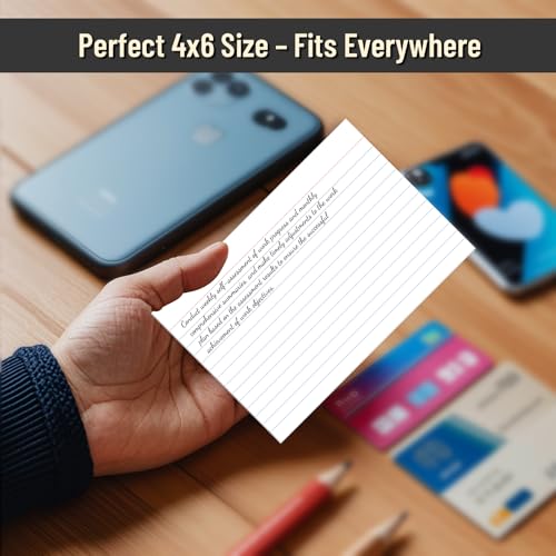 Nichela 200 Pcs Index Cards 4 x 6 Inch Ruled White Index Cards, College Ruled Flash Cards for School, College, Office and Home Organization, Durable Study To Do List Note Cards with Ruled Lines, 5 Pack of 40 - Image 4