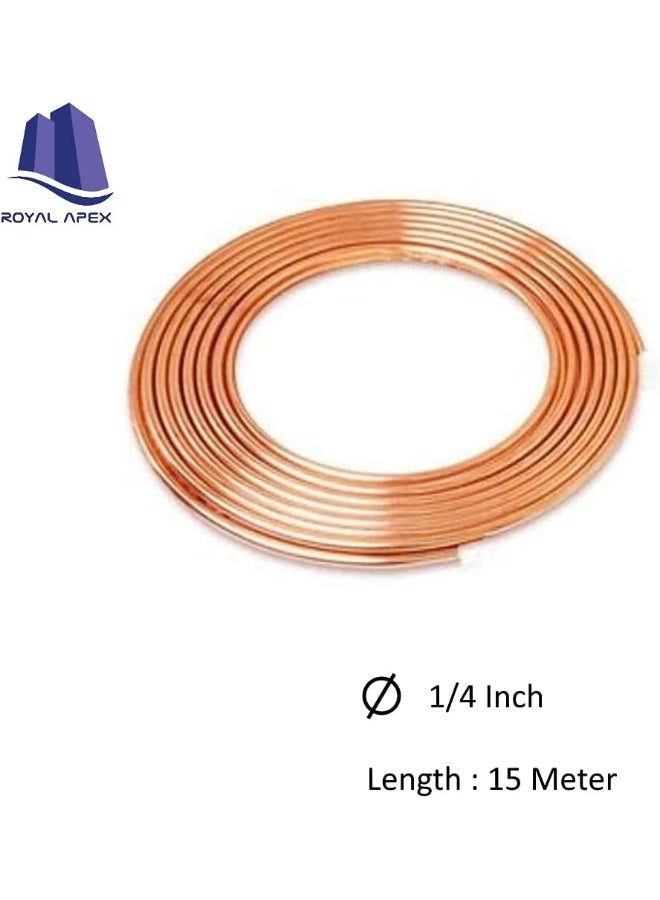 Royal Apex Thermo Soft Copper Coil Refrigeration -Hvac Tubing Pancake Coiled Soft Pipe Made In Korea 1/4 Inch X 15 Meter - Image 2