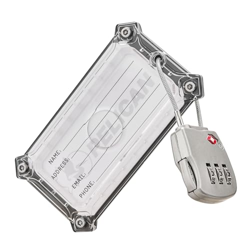 Pelican AirTag Tracker Luggage Lock Travel AirTag Holder Luggage Tag for Suitcases with TSAApproved Cable Lock 2Piece Installation Grade 5 Titanium Plate Tracker Brushed Titanium - Image 3