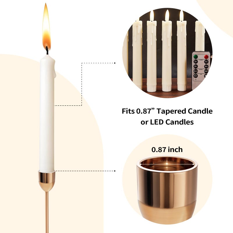 ChefBee Gold Tall Candle Candlestick Holder, 3PCS Taper Pillar Candle Sticks Stand Holders Decor, Centerpiece Dining Table Wedding Festive Fireplace Mantle Vintage Room Decorations, Housewarming Gift - Image 4