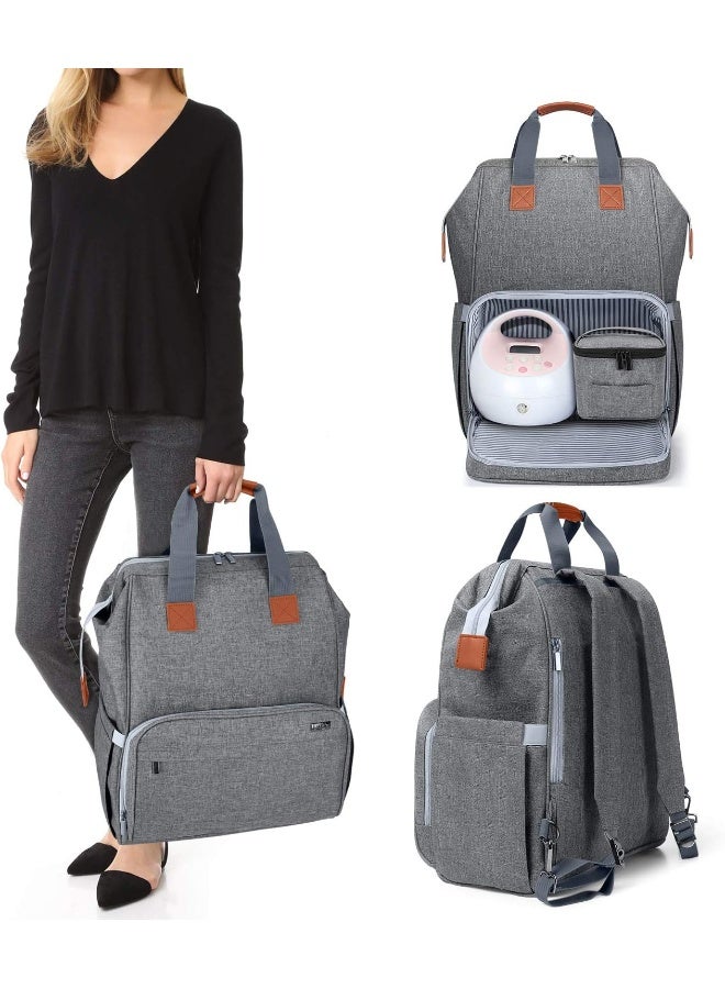 LUXJA Breast Pump Bag with Compartments for Cooler Bag and Laptop - Image 1