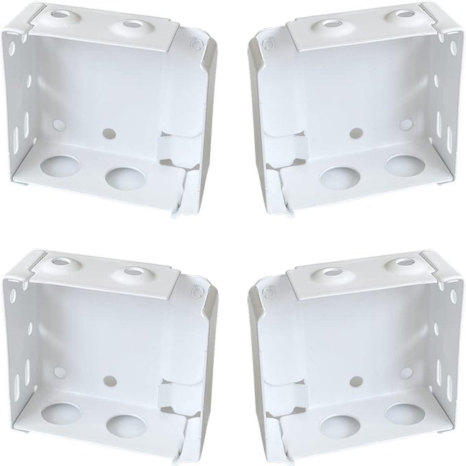 4PCS BOX MOUNTING BRACKET 2 SETS FOR 2INCH HIGH RAIL VENETIAN BLINDS WHITE COLOR HEAD TRACK END COVER HOLDER WINDOW BLINDS HEADRAIL WITH 2 X214 IN SIZE