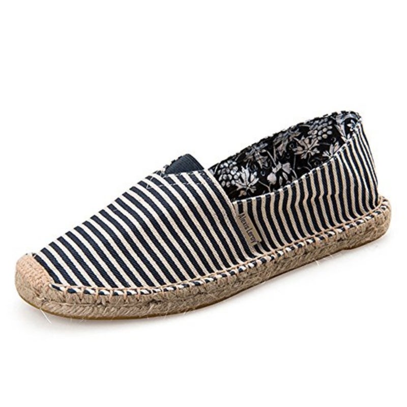 Alexis Leroy Espadrilles womens Loafer Flat for casual wear, jute sole and cotton upper, navy blue, lightweight and breathable - Image 1
