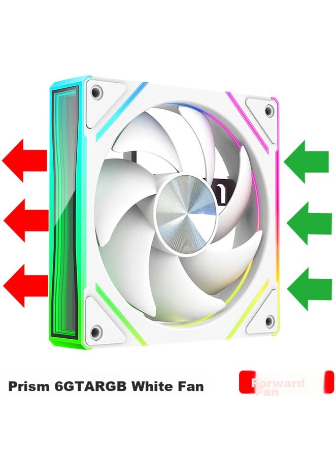 Play Jia Wanjiajingjing 6gt Argb White Forward Airflow Fan, Case Cooling 12cm Fan, Rgb Synchronization, 5v 3-pin Argb Pwm Temperature-controlled Speed Adjustment - Image 1