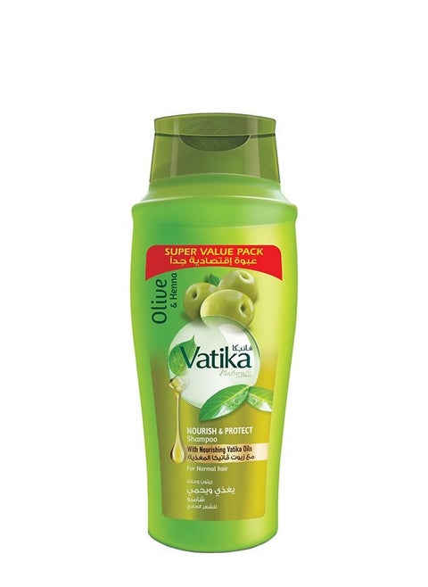 Vatika Naturals Nourish and Protect Shampoo | Natural & Herbal | Enriched with Olive and Henna | For Normal Hair - 600 + 100ml Free