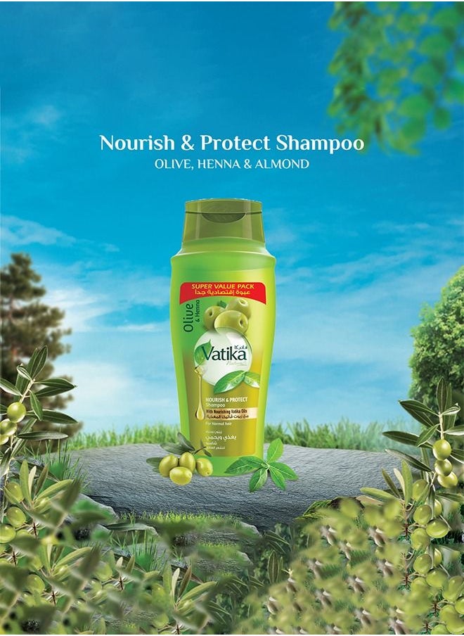 Vatika Naturals Nourish and Protect Shampoo | Natural & Herbal | Enriched with Olive and Henna | For Normal Hair - 600 + 100ml Free - pzsku/Z1424CB295BC8AB709E6BZ/45/_/1680173838/1cafd6a3-56d8-4139-9536-c865649a55c0