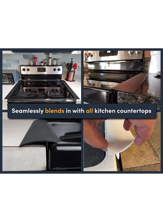 2pcs Grey T Shaped Gap Strips Oil Water Proof Easy Clean 21 Inch Stove Oven Sealant - Image 5