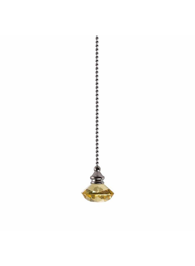 LONGSHENG Ceiling Fan Pull Chain Set - 2 pieces Yellow Diamond Fan Pull Chains 20 Inch Ceiling Fan Chain Extender with Chain Connector Home Wedding Decor Ornament Pendant - Image 5