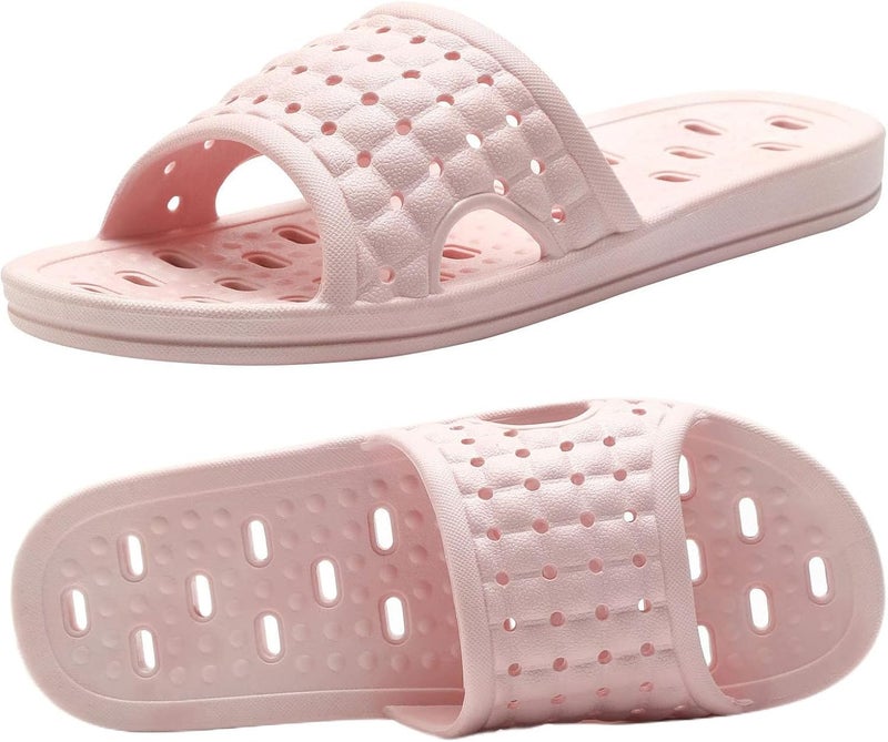 Quick-drying non-slip bathroom Slipper lace drain hole unisex suitable for dormitory Swimming Pool gym pink - Image 2