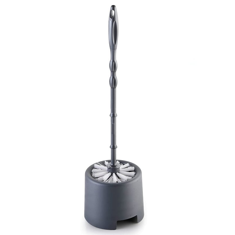 Ansawi Round Toilet Brush with Stand Cleaning Brush with Holder for Bathroom Plastic Toilet Brush Toilet Cleaning Brush Toilet Brush with Long Handle Toilet Cleaner