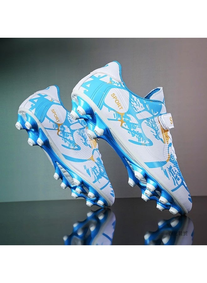X218 White Moon Spike Children's Football Shoes Boys New Tf Children's C Luo Sneaker Boys Primary School Students