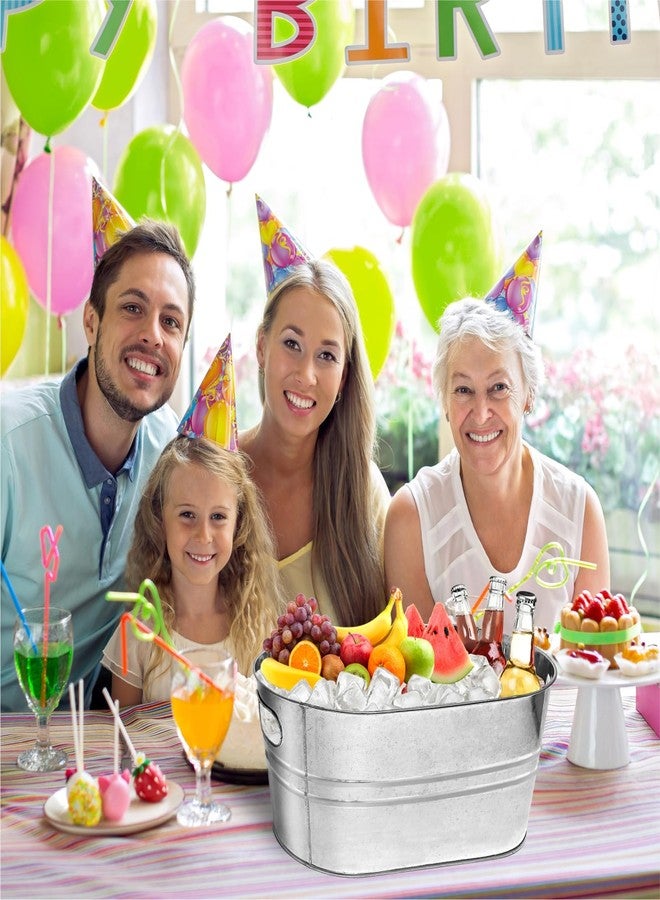 wdbg 4 Pack Galvanized Tub Ice Bucket, 3 Gallon Large Metal Drink Buckets for Parties & Bars, Beer Beverage Tub with Carry Handles for Champagne, Cocktails, Wine Cooling, Mimosa Supplies - Image 5