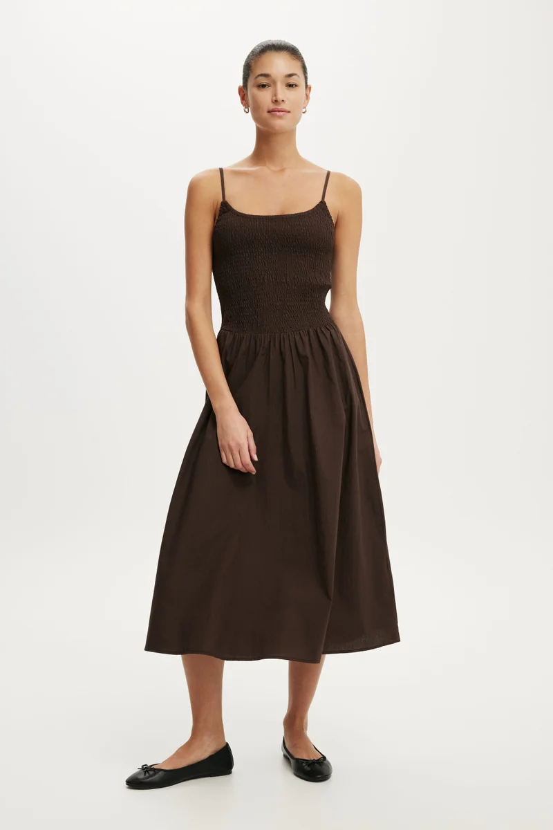 Remy Shirred Bodice Midi Dress