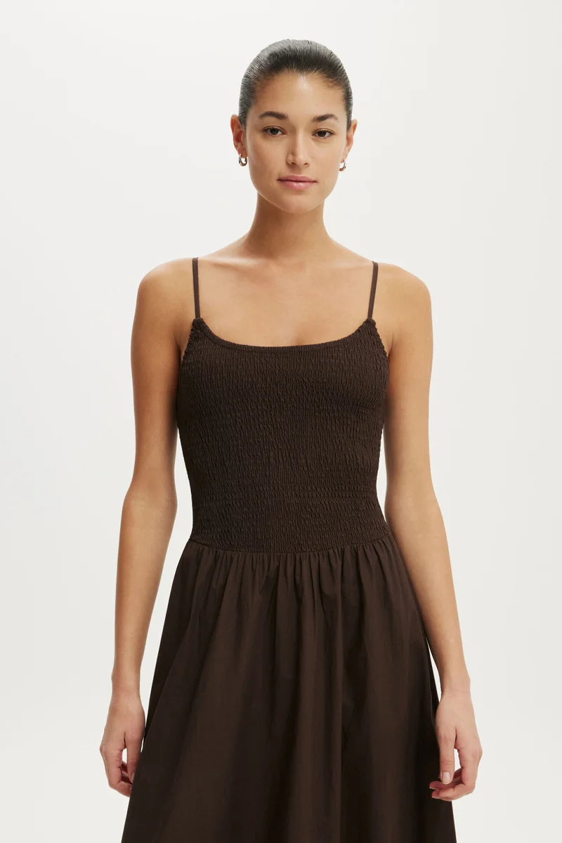 Cotton On  Remy Shirred Bodice Midi Dress for Women | Best Price UAE