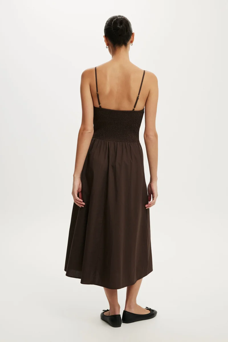 Cotton On  Remy Shirred Bodice Midi Dress for Women | Best Price UAE