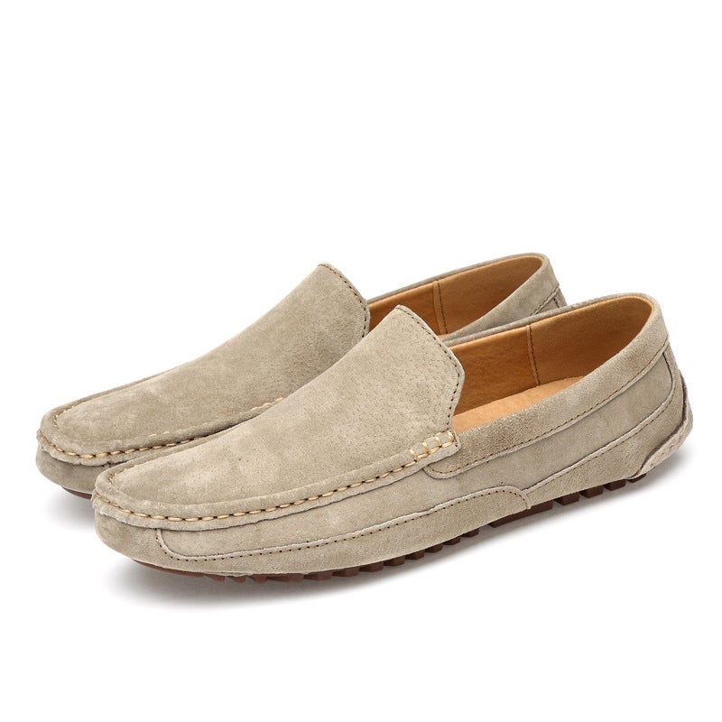 Men'S Leather Shoes Handmade Men'S Loafers Leather Lace-Up Loafers British Loafers Breathable Men'S Loafers - Image 1
