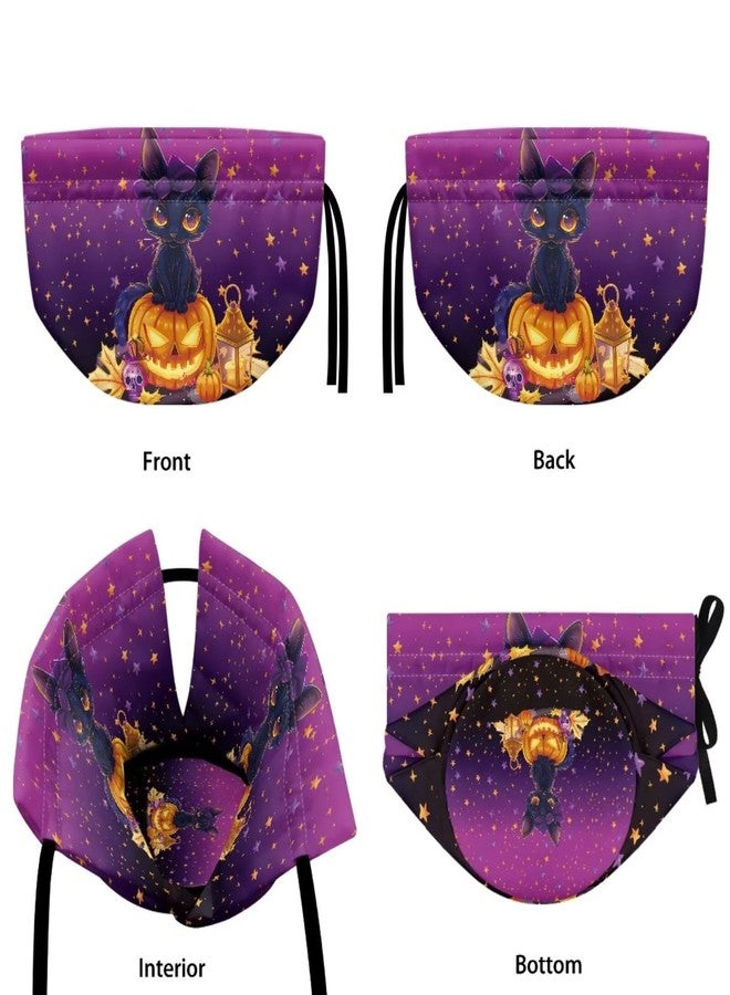 Yewattles Breakfast Pot Cover Kitchen Home Decorative Tea Pots Cozy with Insulation Pad Keep Warm with Drawstring Design Black Cat Pumpkin Pattern - Image 5
