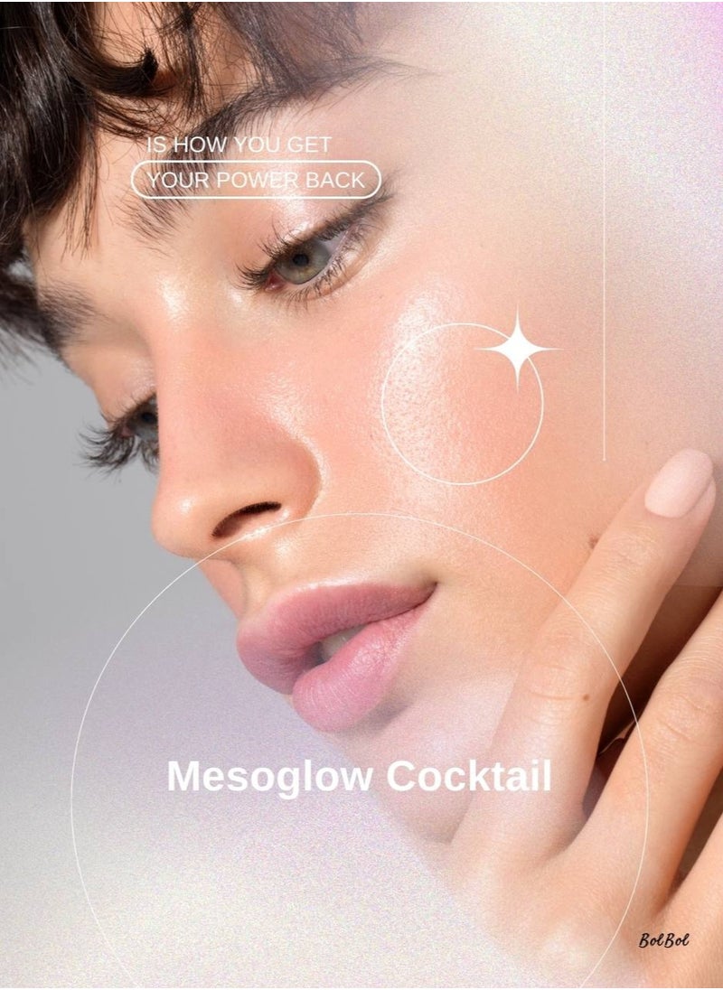 MESOBASE - Mesoglow Cocktail Mesobase brand  skin moisturizing with Hyaluronic Acid (0.50%)  restores skin tone plumping fine lines anti aging skincare and wrinkles (1 pack 10ml ) - Image 1