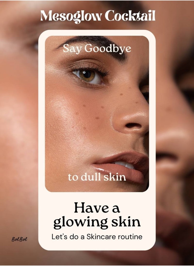 MESOBASE - Mesoglow Cocktail Mesobase brand  skin moisturizing with Hyaluronic Acid (0.50%)  restores skin tone plumping fine lines anti aging skincare and wrinkles (1 pack 10ml ) - Image 1
