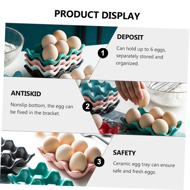 2Pcs White Ceramic Stackable Egg Holder For Refrigerator Easy To Clean Kitchen Storage Box - Image 5