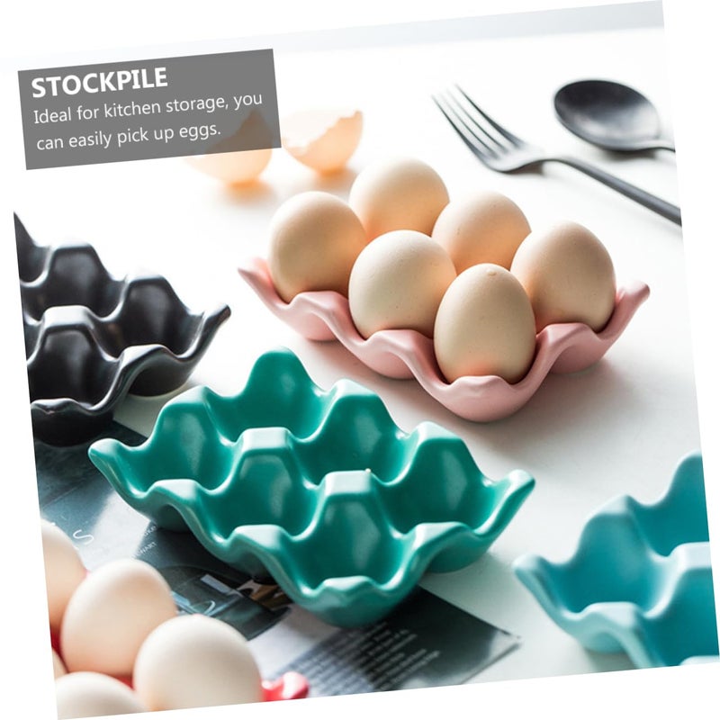 2Pcs White Ceramic Stackable Egg Holder For Refrigerator Easy To Clean Kitchen Storage Box - Image 4
