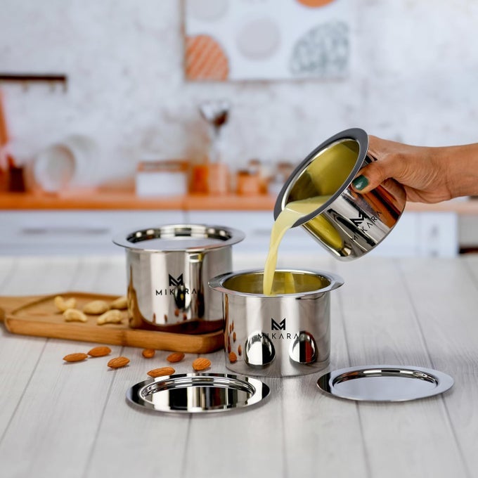 STAINLESS STEEL SMALL FLAT BOTTOM TOPE SET OF 3 325ML 425ML 525MLSTAINLESS STEEL COMPACT TOPESPACE SAVING TOPESTAINLESS STEEL STACKABLE TOPE SET OF 3STAINLESS STEEL SMALL TOPE