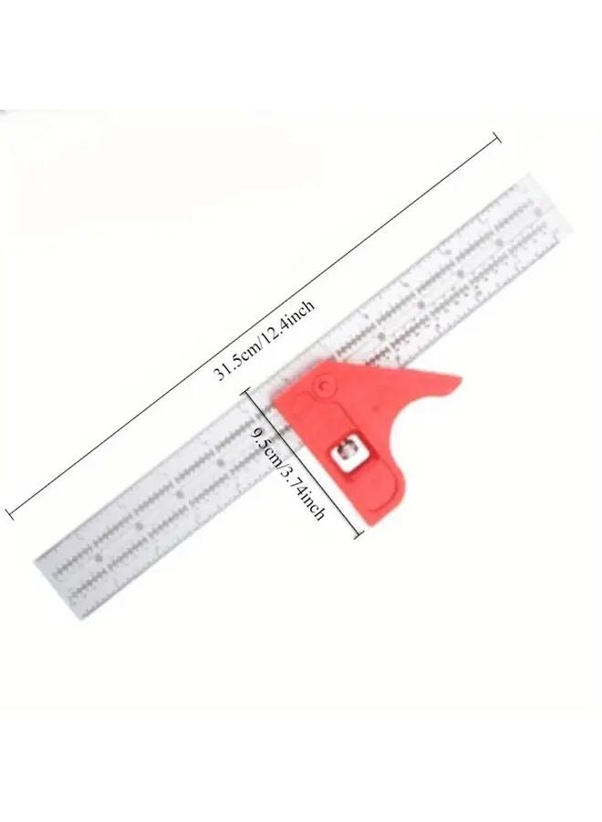Triangle 6 Inch Dual Scale Adjustable Outside Caliper Red Jaw Plastic Measuring Tool - Image 1
