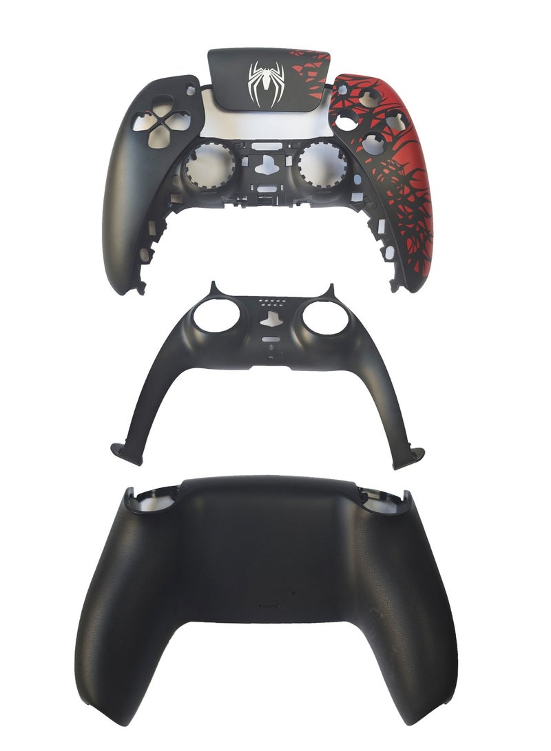 PS5 Controller Replacement Case PS5 Peripheral Accessories PS5 Controller CasePS5 Controller Spider-Man Face Case + Trackpad + Decorative Strip + Bottom Case - Image 1