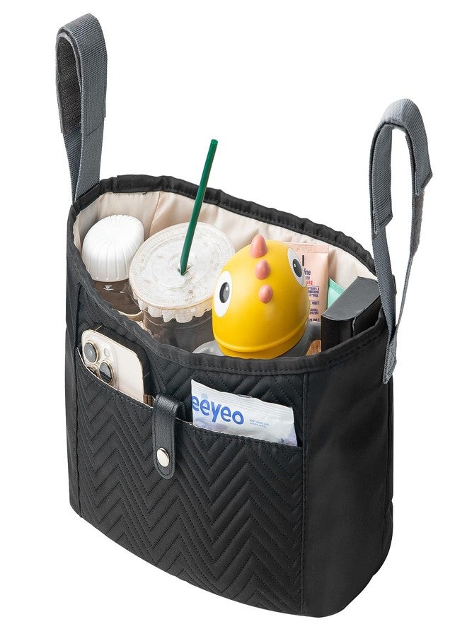 Longomat Anti-Slip Stroller Organizer Caddy, 8 Compartments Stroller Attachment Bag with Cup Holders, Universal Baby & Dog Stroller Basket Accessory - Image 1