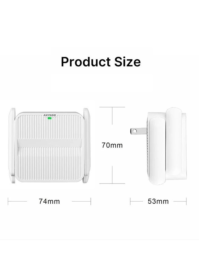 ماركة غير محددة جهاز AX1500 WiFi 6 ثنائي التردد 2.4G/5G مكرر لاسلكي موسع نطاق WiFi للمنزل والمكتب، شبكة جيجابت هوائي  - Image 3