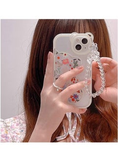 Generic Compatible with iPhone 14 Pro Max Case, Cute Flowers Bear Camera Protector Clear Case Cover with Lovely Strap Bracelet Chain Girls Women Case for iPhone 14 Pro Max  - Image 5