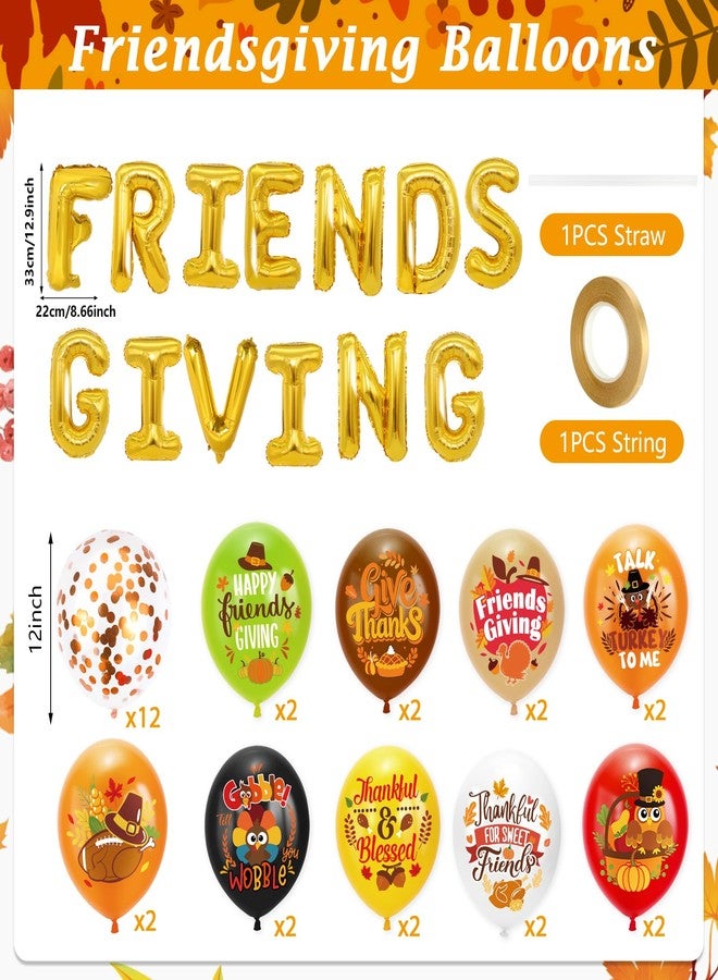 HOWAF Friendsgiving Party Decorations Set- Friends Giving Foil Balloons Friendsgiving Tablecloth Turkey Banner Gold Orange Fringe Curtain for Friends Thanksgiving Party Supplies - Image 4