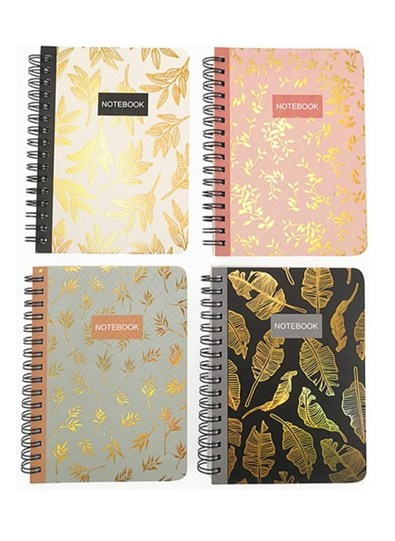 Oasisgalore - 4 Pack A6 Size Spiral Notebook Journal,Wirebound Ruled Sketch Book NotePad Diary Memo Planner, 80 sheets - Image 1