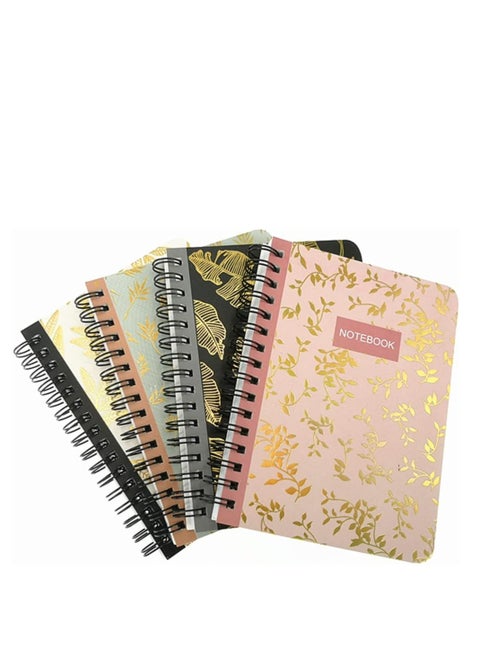 4 Pack A6 Size Spiral Notebook Journal,Wirebound Ruled Sketch Book NotePad Diary Memo Planner, 80 sheets