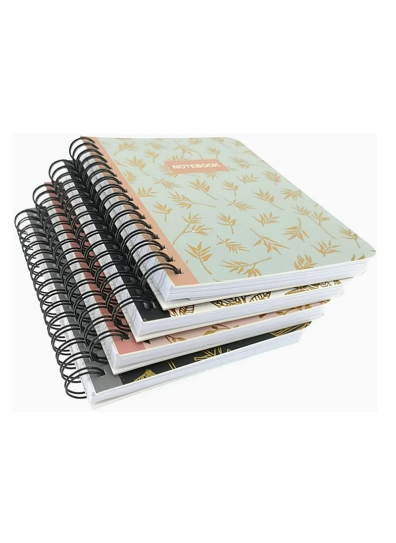 Oasisgalore - 4 Pack A6 Size Spiral Notebook Journal,Wirebound Ruled Sketch Book NotePad Diary Memo Planner, 80 sheets - Image 1