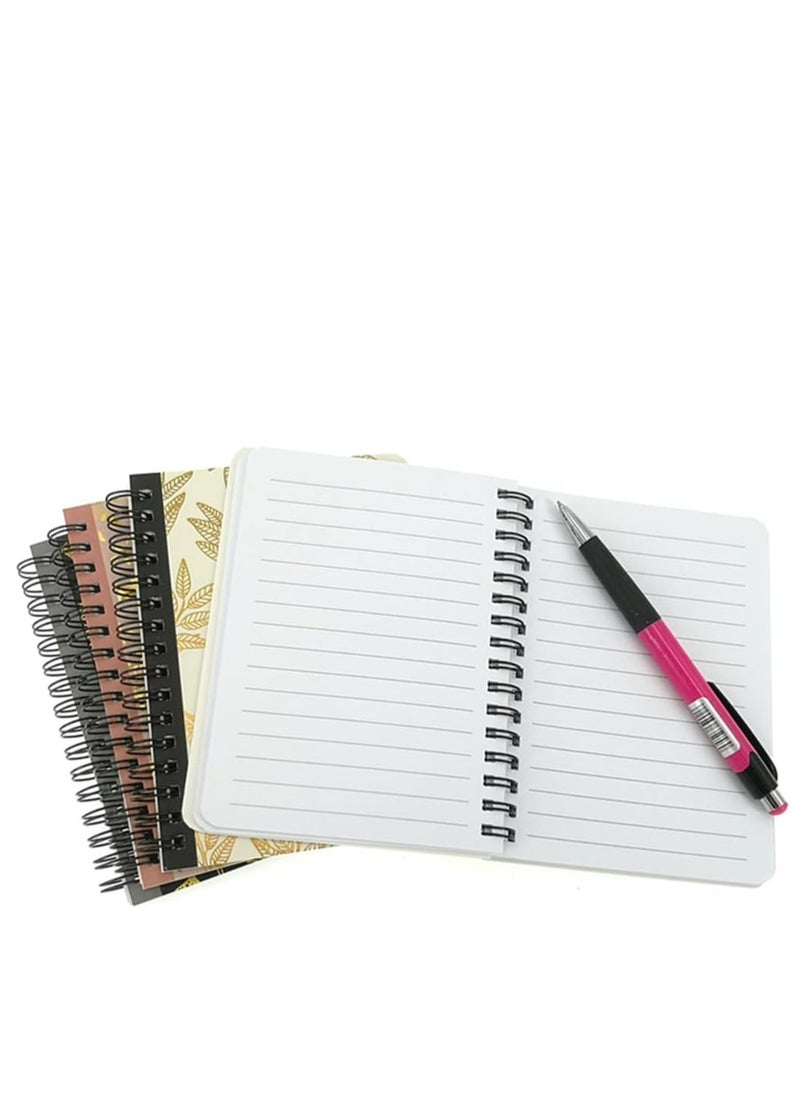 Oasisgalore - 4 Pack A6 Size Spiral Notebook Journal,Wirebound Ruled Sketch Book NotePad Diary Memo Planner, 80 sheets - Image 1