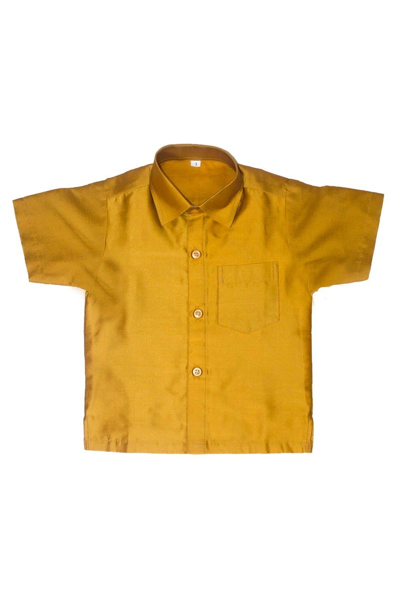 Chandrakala Kids Shirt With Mundu Set for Boy Gold,3-4T (KB102GOL4) - Image 3