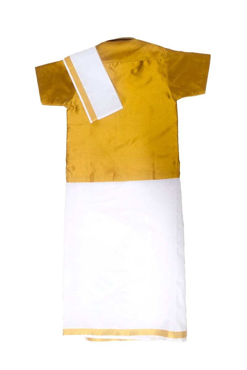 Chandrakala Kids Shirt With Mundu Set for Boy Gold,3-4T (KB102GOL4) - Image 2